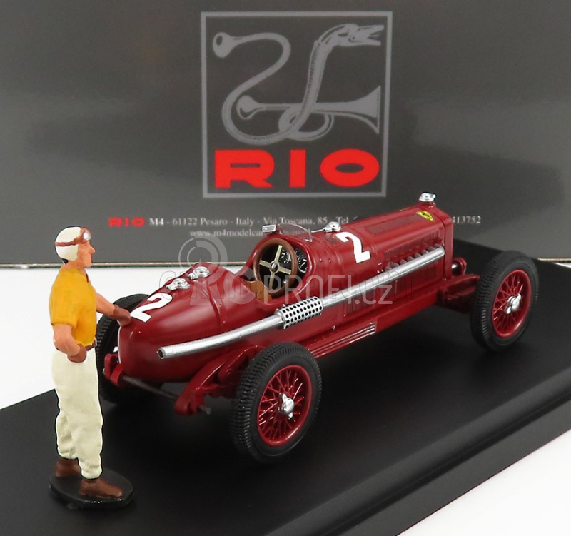 Rio-models Alfa romeo P3 Tipo B N 2 Winner Coppa Citta Di Bergamo 1935 Tazio Nuvolari 1:43 Red