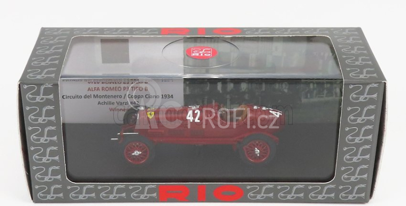 Rio-models Alfa romeo P3 Tipo B N 42 Winner Circuito Del Montenero - Coppa Ciano 1934 Achille Varzi 1:43 Red