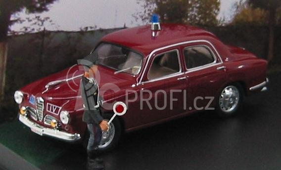 Rio-models Alfa romeo Set Alt Polizia 1956 - 1900 - Giulietta With Figures 1:43 Bordeaux White