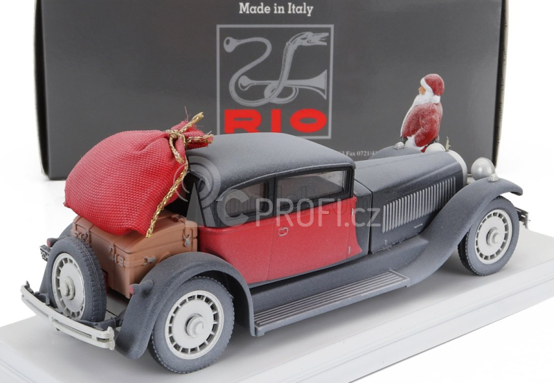 Rio-models Bugatti Type 41 Royale Weymann 1929 - Christmas Edition 2023 - Con Babbo Natale - With Santa Claus Figure 1:43 Bílá Černá Červená
