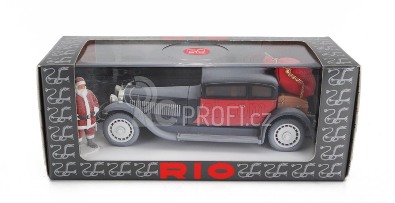 Rio-models Bugatti Type 41 Royale Weymann 1929 - Christmas Edition 2023 - Con Babbo Natale - With Santa Claus Figure 1:43 Bílá Černá Červená
