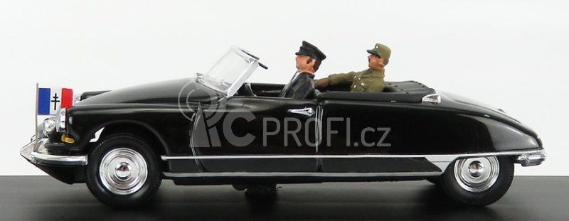 Rio-models Citroen Ds Cabriolet With Figure General De Gaulle 1959 1:43 Black