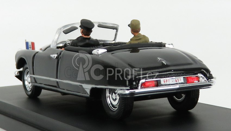 Rio-models Citroen Ds Cabriolet With Figure General De Gaulle 1959 1:43 Black