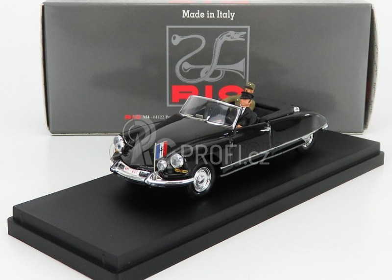 Rio-models Citroen Ds Cabriolet With Figure General De Gaulle 1959 1:43 Black