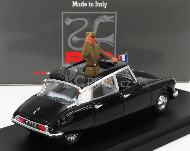 Rio-models Citroen Ds19 Cabriolet With General De Gaulle And Driver Figure 1960 1:43 Black