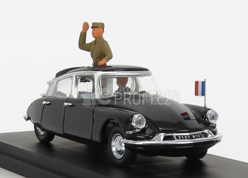 Rio-models Citroen Ds19 Cabriolet With General De Gaulle And Driver Figure 1960 1:43 Black