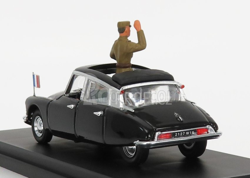 Rio-models Citroen Ds19 Cabriolet With General De Gaulle And Driver Figure 1960 1:43 Black