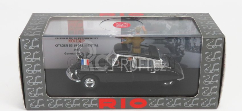Rio-models Citroen Ds19 Cabriolet With General De Gaulle And Driver Figure 1960 1:43 Black