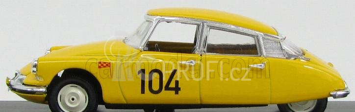 Rio-models Citroen Ds19 N 104 Rally Montecarlo 1962 Maurel - Courbe 1:43 Žlutá