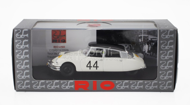 Rio-models Citroen Ds19 N 44 Winner Rally Tour De Corse 1961 Rene Trautmann - Jean Claude Ogier 1:43 Bílá Černá