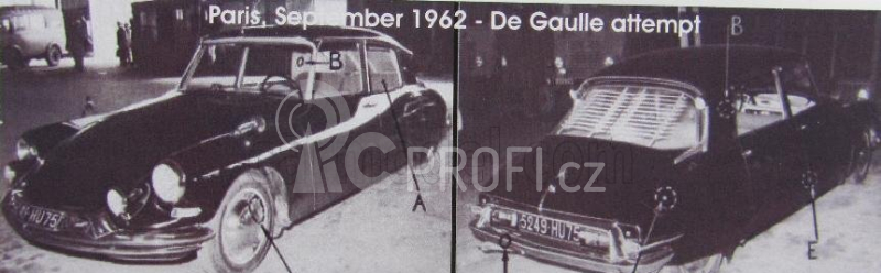 Rio-models Citroen Ds19 Presidential Car Attempt Charles De Gaulle 1962 - With Bullet Holes 1:43 Black