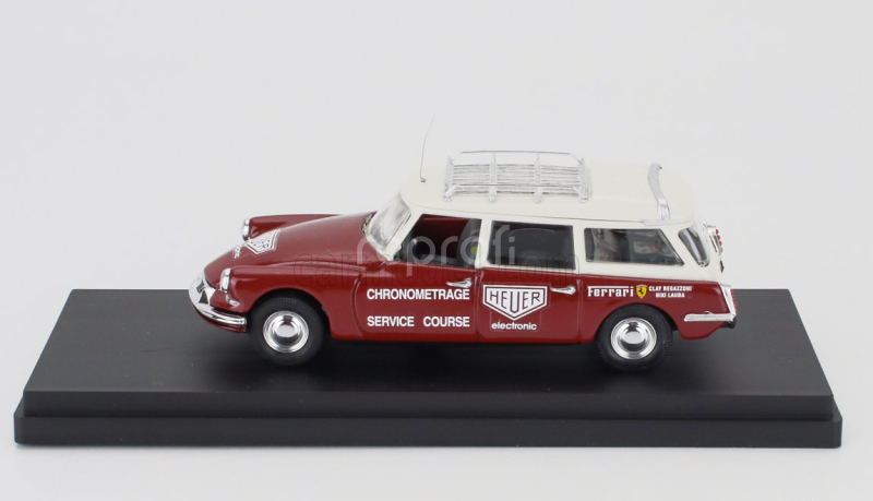 Rio-models Citroen Ds21 Break Sw Station Wagon Ferrari Chronometrage Service Assistance 1970 Niki Lauda - Clay Regazzoni 1:43 Červená Bílá