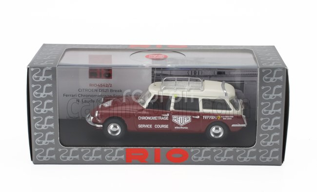 Rio-models Citroen Ds21 Break Sw Station Wagon Ferrari Chronometrage Service Assistance 1970 Niki Lauda - Clay Regazzoni 1:43 Červená Bílá