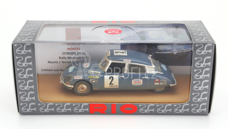 Rio-models Citroen Ds21 N 2 4th Rally Marocco Dirty Version 1971 Bob Neiret - Jacques Terramorsi 1:43 Blue
