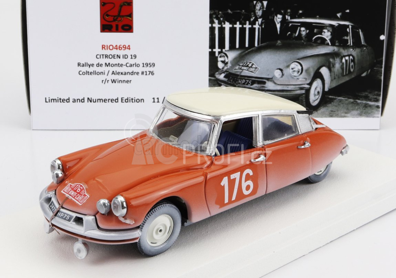 Rio-models Citroen Id19 N 176 Winner Rally Montecarlo 1959 P.coltelloni - P.alexandre 1:43 Red