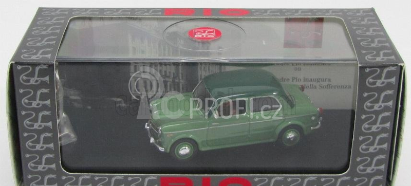 Rio-models Fiat 1100/103 Tv  Padre Pio Inaugurazione Casa Del Sollievo E Della Sofferenza 5 Maggio 1957 - With Figures 1:43 Zelená