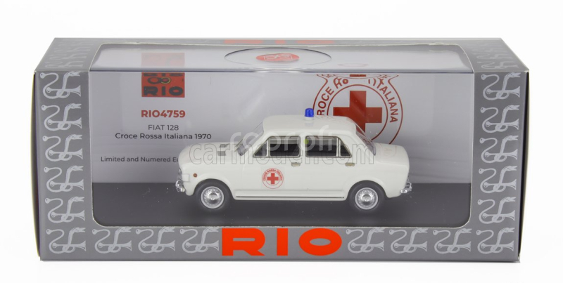 Rio-models Fiat 128 C.r.i. Croce Rossa Italiana Ambulance 1970 1:43 Bílá