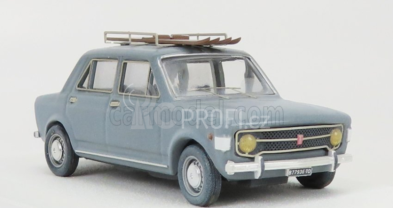 Rio-models Fiat 128 Con Sci 1970 - Winter Vacation With Ski 1:43 Grey