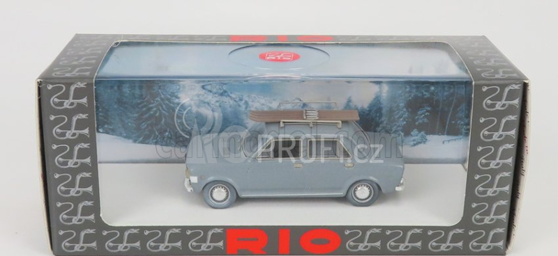 Rio-models Fiat 128 Con Sci 1970 - Winter Vacation With Ski 1:43 Grey