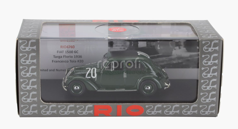Rio-models Fiat 1500 6c N 20 Targa Florio 1936 Edoardo Teagno 1:43 Zelená