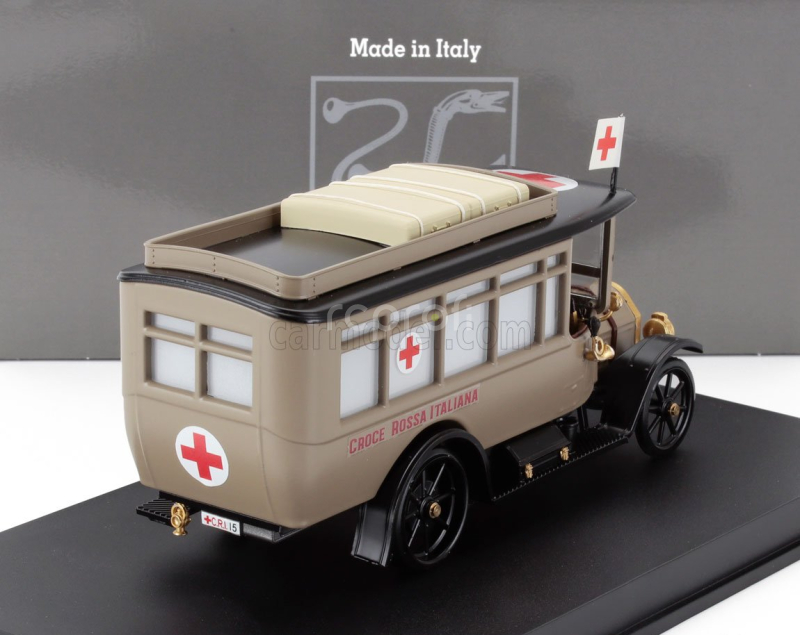 Rio-models Fiat 15bl Truck Ambulanza C.r.i. Croce Rossa Italiana 1911 1:43 Military Beige