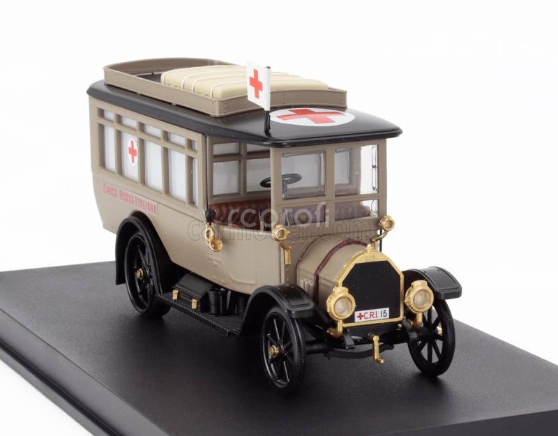 Rio-models Fiat 15bl Truck Ambulanza C.r.i. Croce Rossa Italiana 1911 1:43 Military Beige