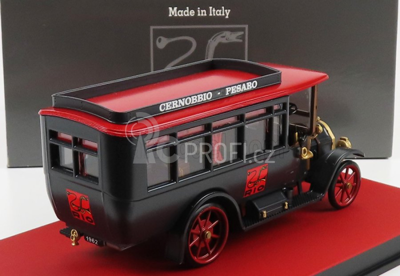 Rio-models Fiat 18bl Autobus 1922 - 60th Anniverasary Rio-models 1962-2022 1:43 Černá Červená