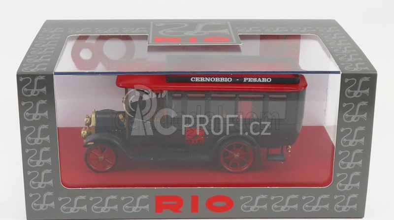 Rio-models Fiat 18bl Autobus 1922 - 60th Anniverasary Rio-models 1962-2022 1:43 Černá Červená