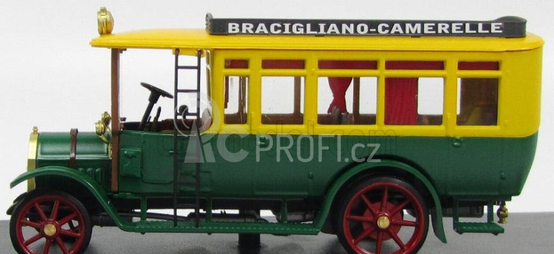 Rio-models Fiat 18bl Autobus Bracigiano - Camarelle 1916 1:43 Zelená Žlutá