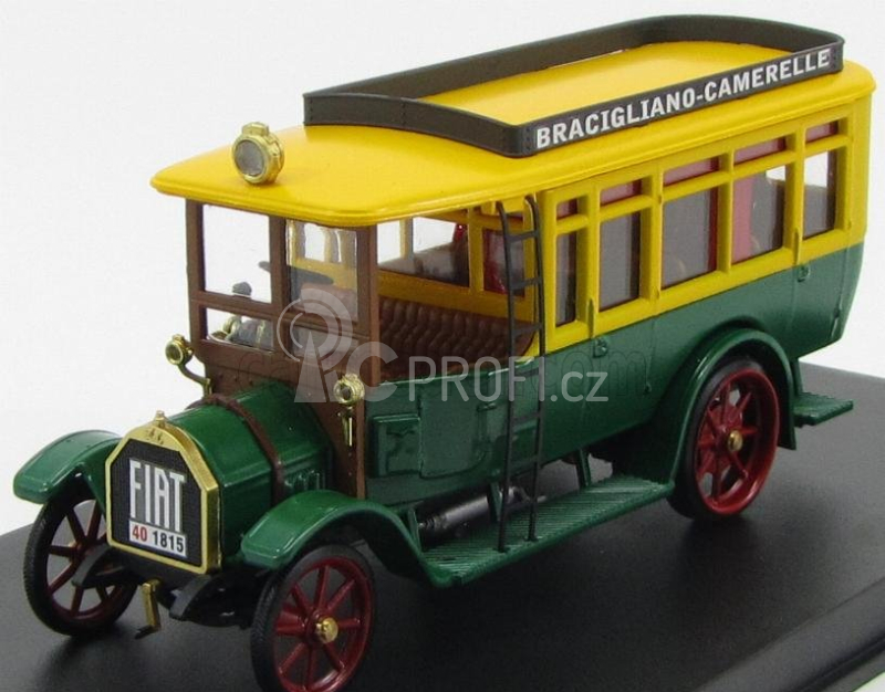 Rio-models Fiat 18bl Autobus Bracigiano - Camarelle 1916 1:43 Zelená Žlutá