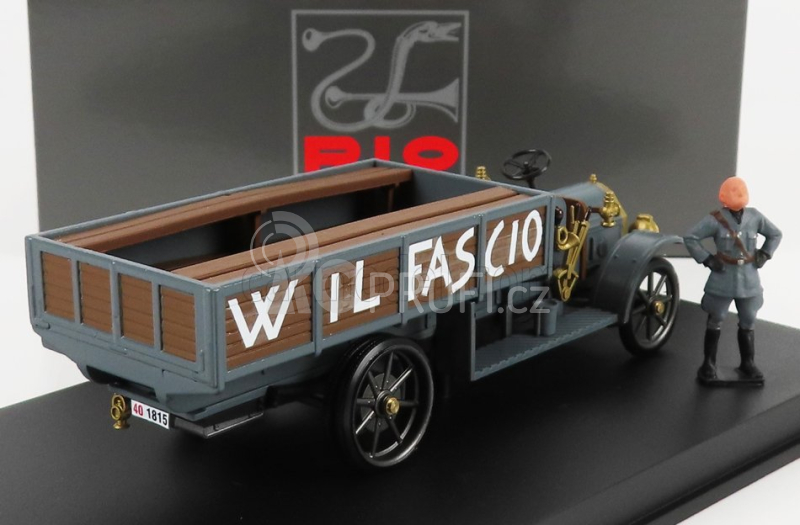 Rio-models Fiat 18bl Truck - W Il Fascio - La Marcia Su Roma 22 Ottobre 1922 With Figures 1:43 Vojenská Šedá