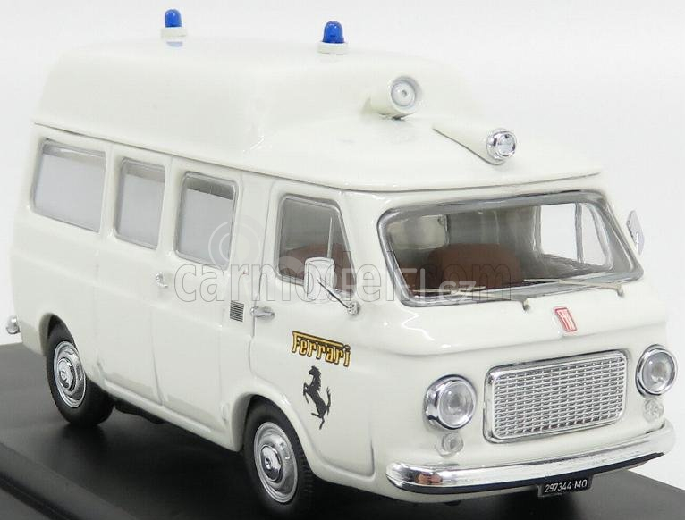 Rio-models Fiat 238 Ambulance Tetto Alto Ferrari Fiorano 1972 1:43 Bílá