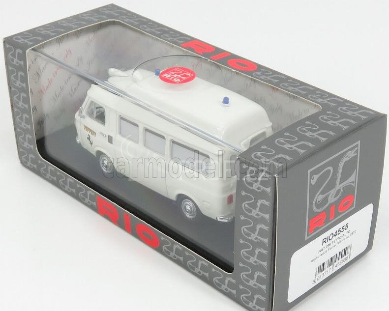 Rio-models Fiat 238 Ambulance Tetto Alto Ferrari Fiorano 1972 1:43 Bílá