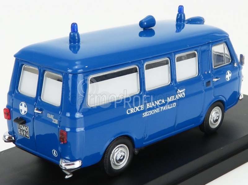 Rio-models Fiat 238 Ambulanza Croce Bianca Milano Sezione Paullo 1970 1:43 Blue