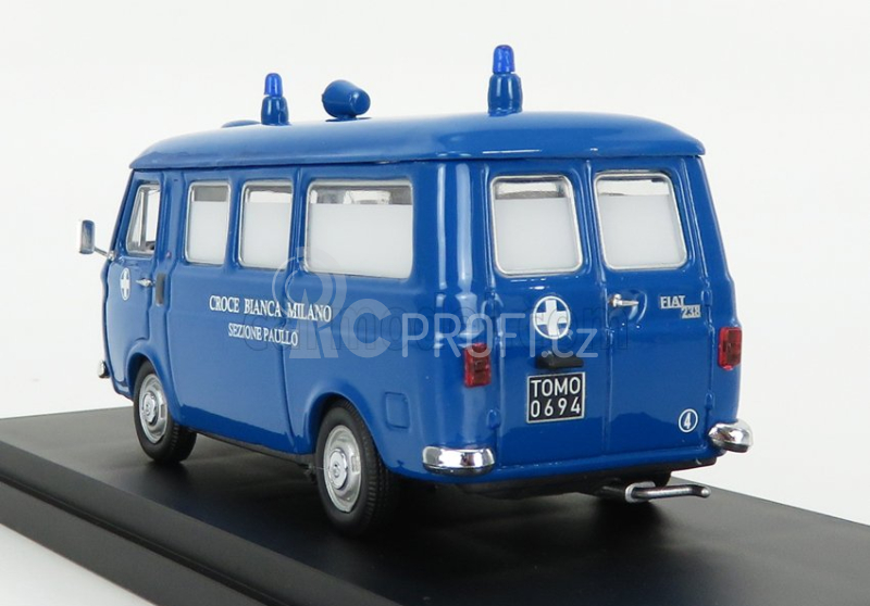 Rio-models Fiat 238 Ambulanza Croce Bianca Milano Sezione Paullo 1970 1:43 Blue