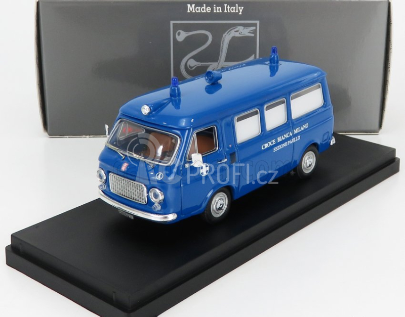 Rio-models Fiat 238 Ambulanza Croce Bianca Milano Sezione Paullo 1970 1:43 Blue