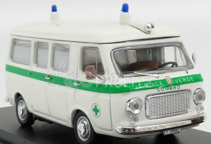 Rio-models Fiat 238 Ambulanza Croce Verde Lugano - Svizzera 1:43 Bílá Zelená