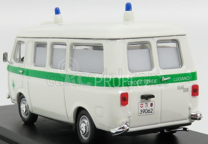 Rio-models Fiat 238 Ambulanza Croce Verde Lugano - Svizzera 1:43 Bílá Zelená