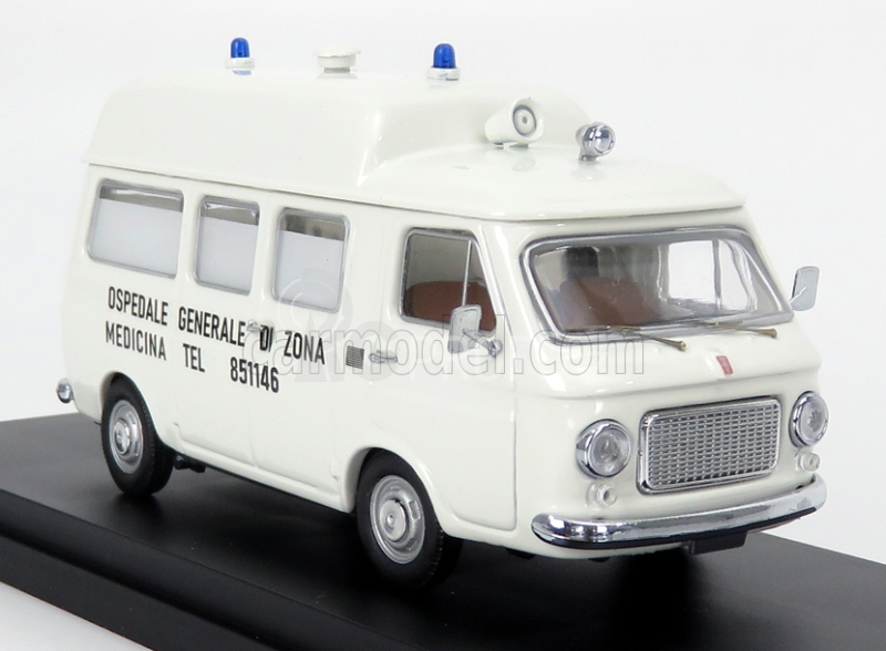 Rio-models Fiat 238 Ambulanza - Strage Di Bologna 02/08/1980 Ore 10.25 - Massacre Of Bologna-  Italy 1:43 Bílá