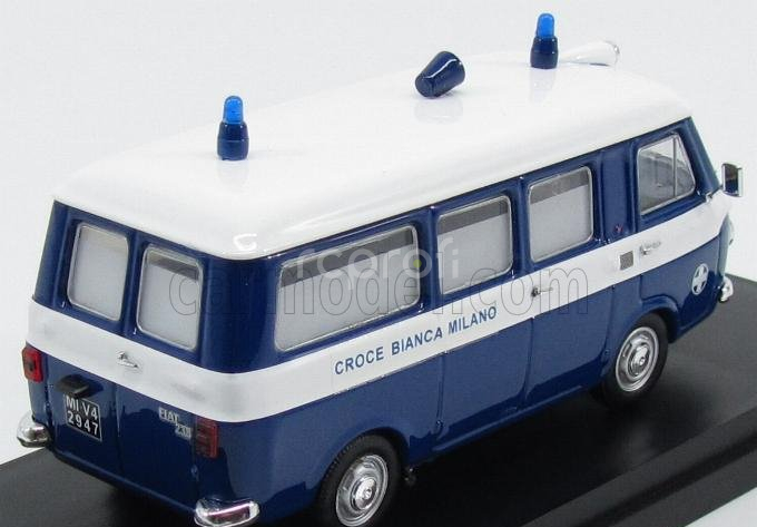 Rio-models Fiat 238 Minibus Ambulanza Croce Bianca Milano 1973 1:43 Modrá Bílá