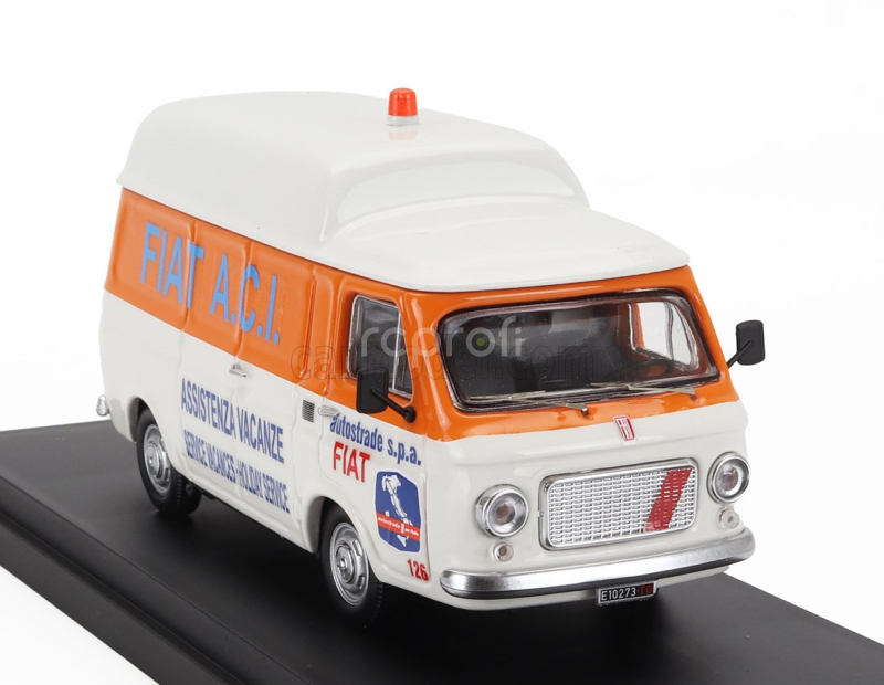 Rio-models Fiat 238 Tetto Alto Van Aci Assistenza Vacanze 1970 1:43 Bílá Oranžová
