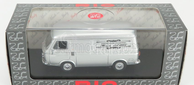 Rio-models Fiat 238 Van Onoranze Funebri Rossi 1972 - Hearse - Carro Funebre - Funeral Car 1:43 Silver Grey