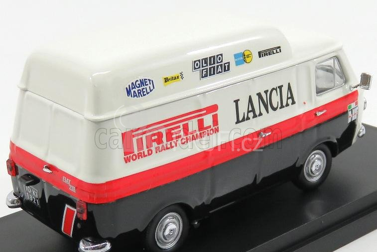 Rio-models Fiat 238 Van Tetto Alto 1970 - Assistenza Rally Pirelli Lancia 1:43 Bílá Černá Červená