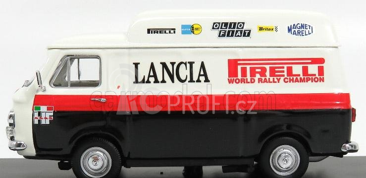Rio-models Fiat 238 Van Tetto Alto 1970 - Assistenza Rally Pirelli Lancia 1:43 Bílá Černá Červená