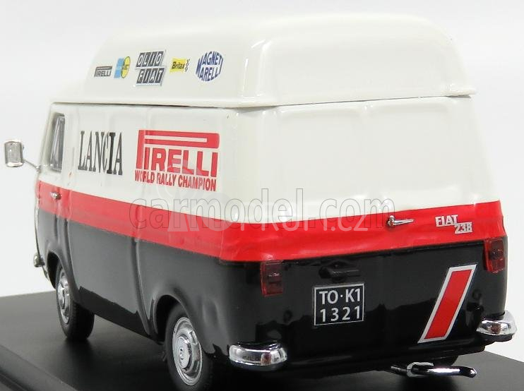 Rio-models Fiat 238 Van Tetto Alto 1970 - Assistenza Rally Pirelli Lancia 1:43 Bílá Černá Červená