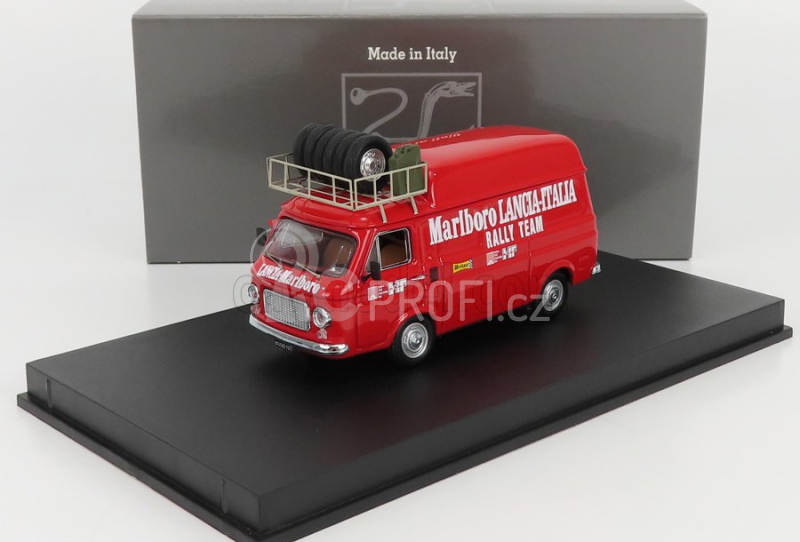 Rio-models Fiat 238 Van Tetto Alto Con Portapacchi Assistenza Corse Lancia 1973 - High Roof With Rack 1:43 Red