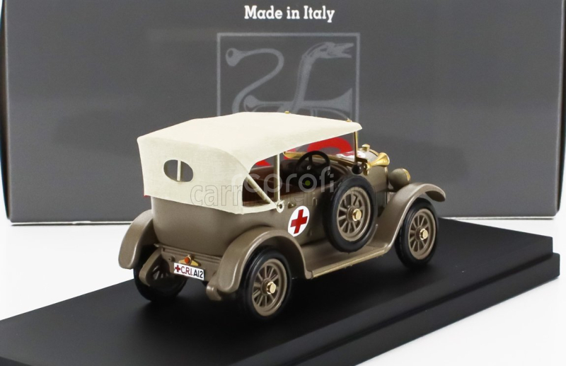 Rio-models Fiat 501 Torpedo Croce Rossa Ambulance - Ambulanza Coloniale 1936 1:43 Vojenská Zelená Béžová
