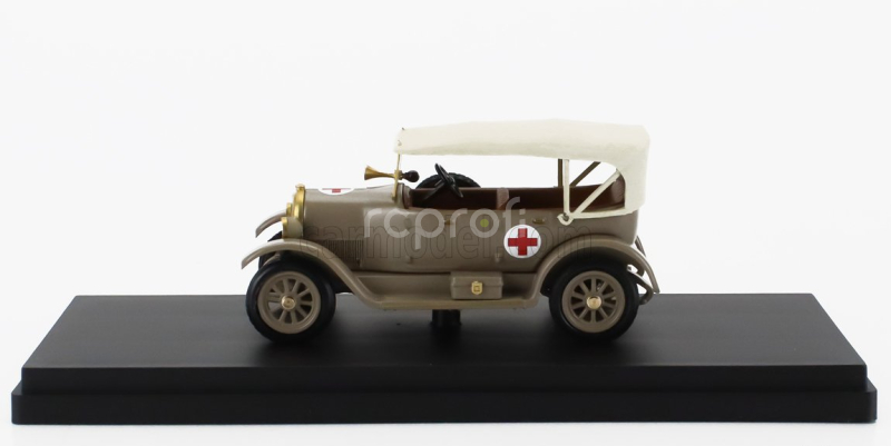 Rio-models Fiat 501 Torpedo Croce Rossa Ambulance - Ambulanza Coloniale 1936 1:43 Vojenská Zelená Béžová