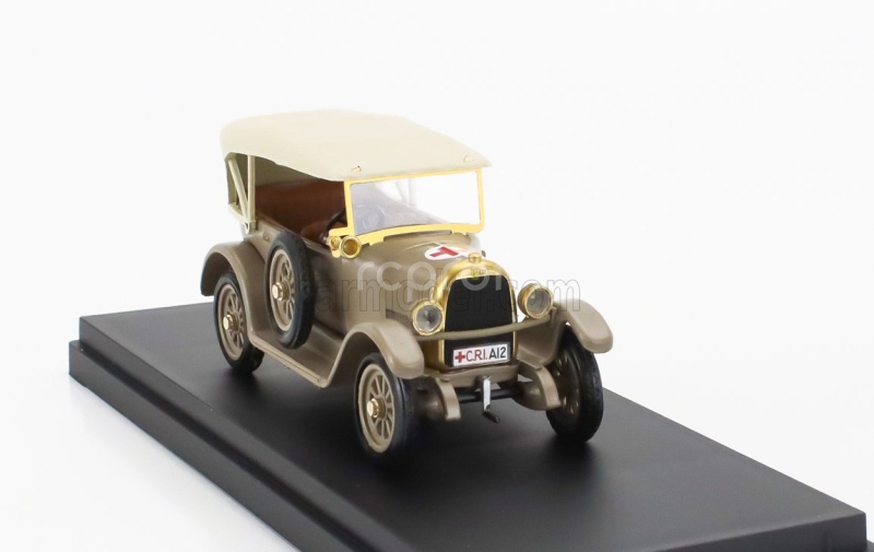 Rio-models Fiat 501 Torpedo Croce Rossa Ambulance - Ambulanza Coloniale 1936 1:43 Vojenská Zelená Béžová