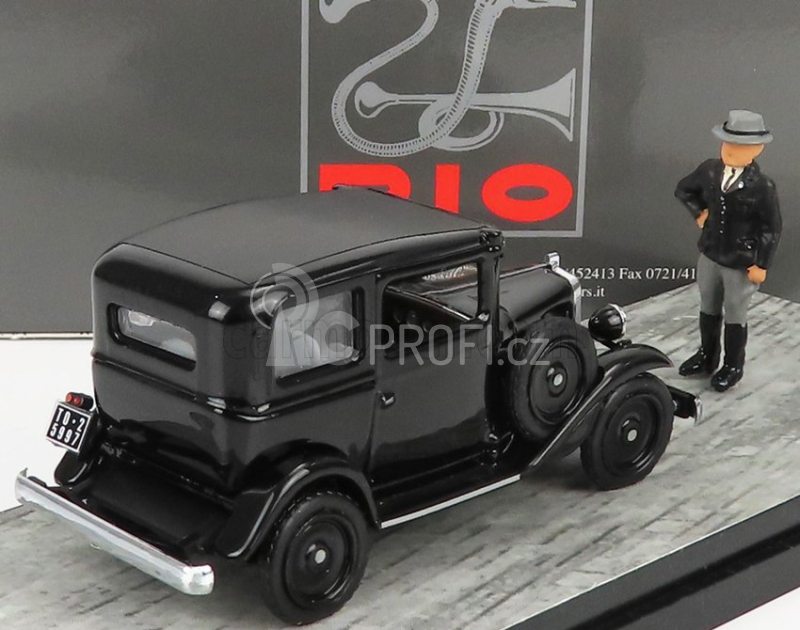 Rio-models Fiat 508 Balilla 1932 - Presentazione A Villa Torlonia Roma - Presentation With Mussolini Figure 1:43 Black